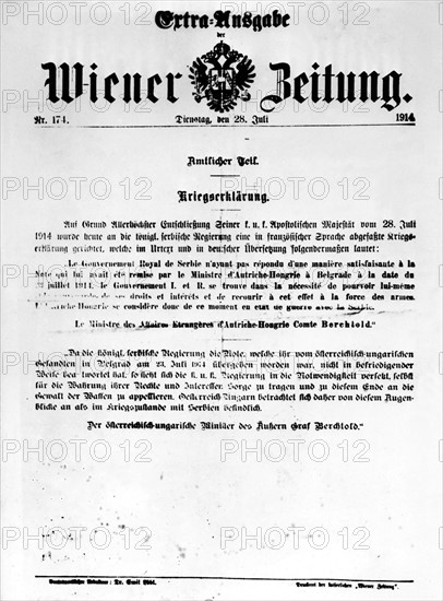 World War I - Declaration of War Austria