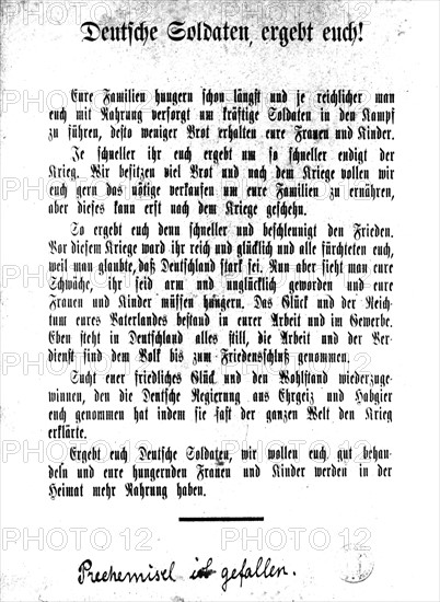 World War I - German soldiers, capitulate!
