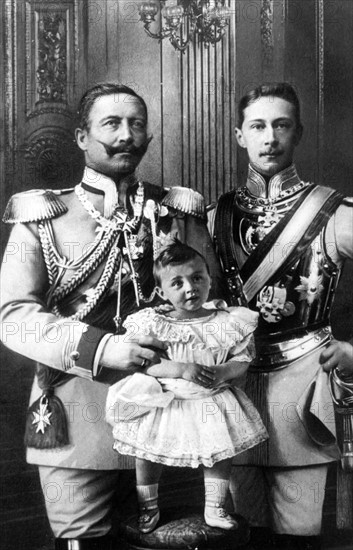 Emperor Wilhelm II with Crown Prince and grandson