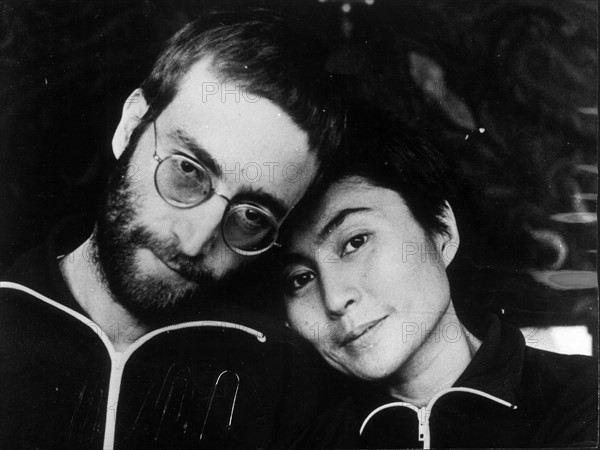 With wife YOKO ONO