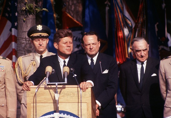 Le Président John F. Kennedy lors d'un discours à Berlin