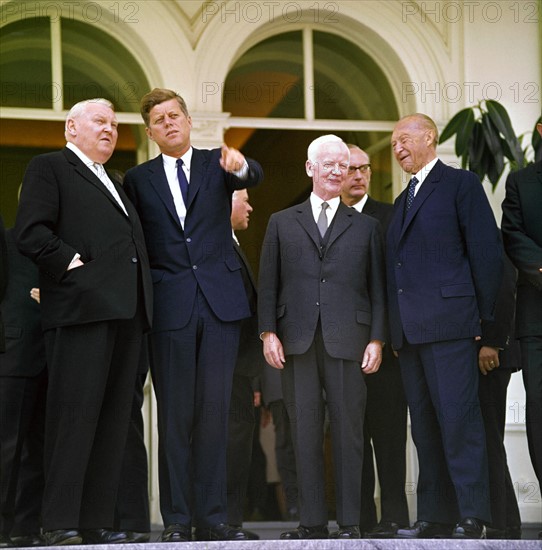 Konrad Adenauer, Heinrich Lübke et John F. Kennedy
