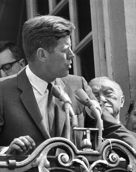 Le Président John F. Kennedy lors d'un voyage à Bonn