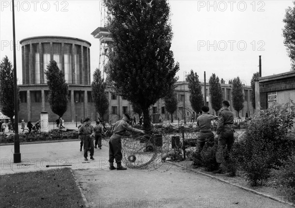 House of Broadcasting in Berlin sealed off by British troops