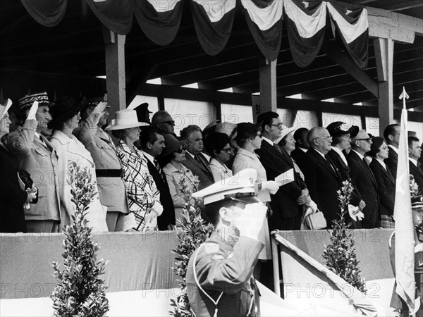 Honored guests at the US military parade on Independence Day in Berlin