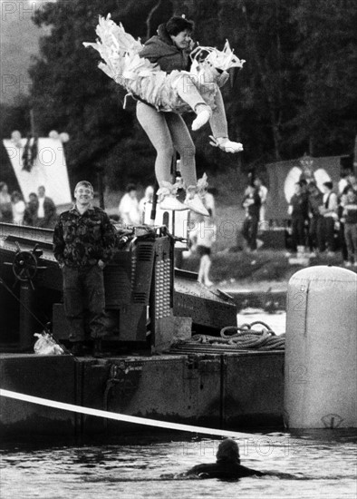 Flying chicken at flight competition of British army