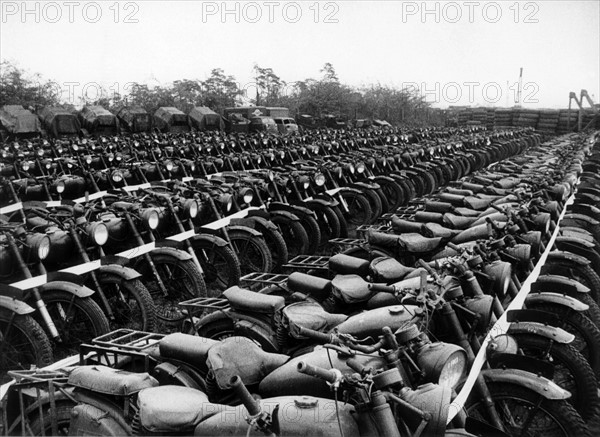 Old items of equipment of the British army are put up for sale