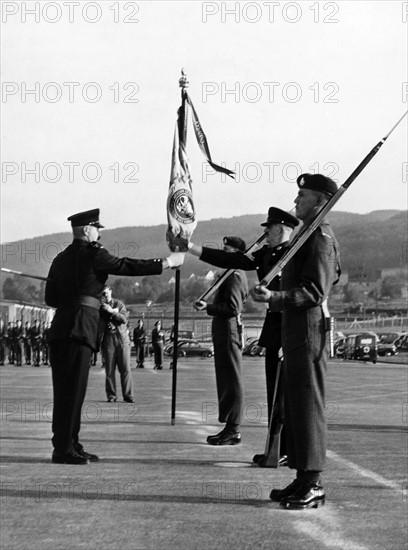 Flag parade of Canadian army in North Rhine-Westphalia