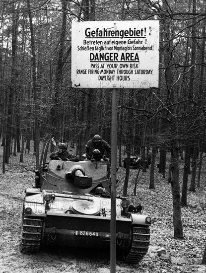 Manoeuvre of allied troops in Grunewald in Berlin