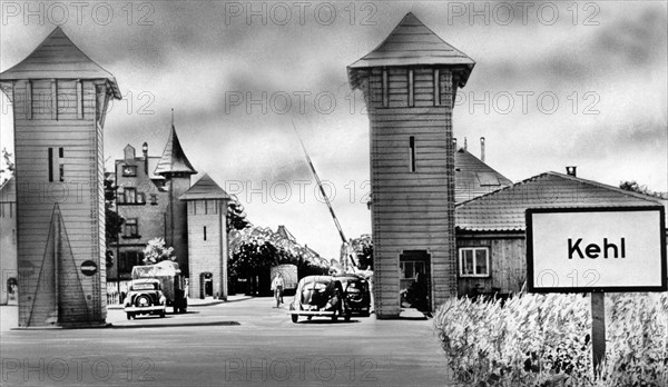 Southern German town Kehl under French occupation