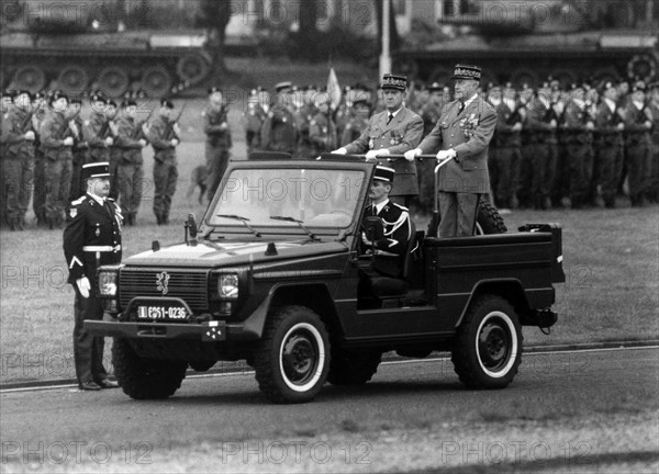 Parade in honour of parting French town major Cann in Berlin