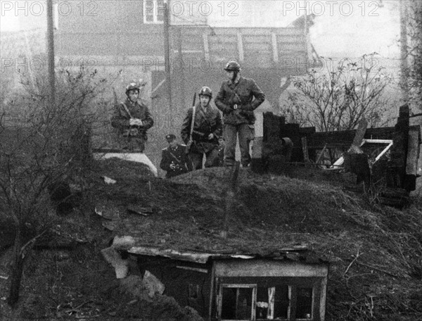 French soldiers at train station Gesundbrunnen in Berlin