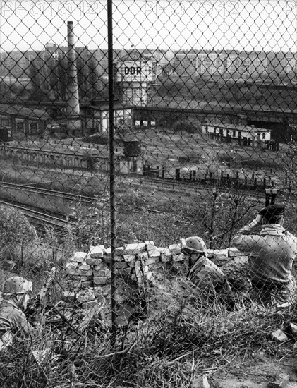 French soldiers at train station Gesundbrunnen in Berlin