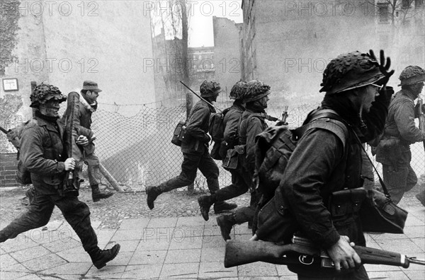 French soldiers at maneuver of wester allied forces in Berlin