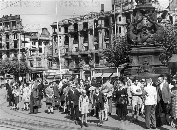 Post-war era - central station Frankfurt on the Main