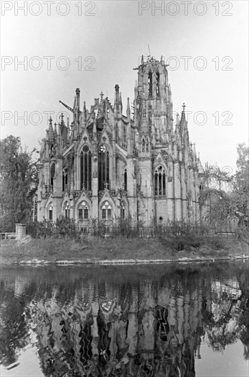 Destroyed Johanneskirche in Stuttgart