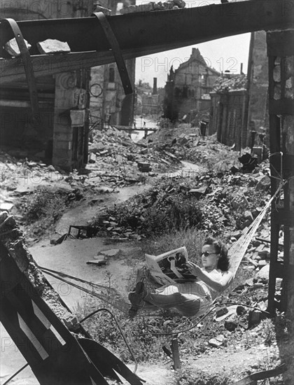 Post-war era - destroyed Frankfurt on the Main