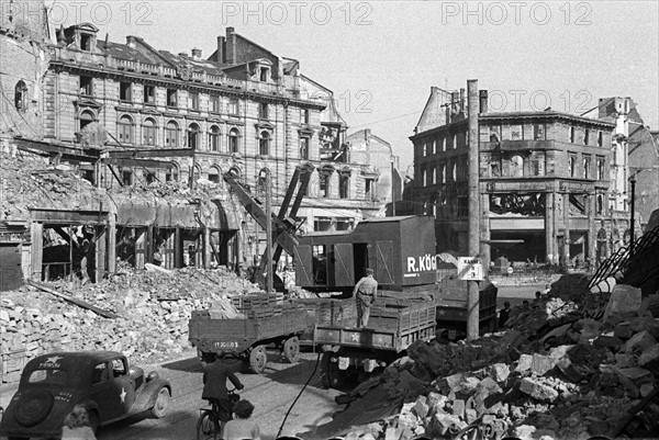 Post-war era - destroyed Frankfurt on the Main