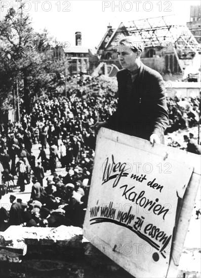 Hunger demonstration in post-war Germany