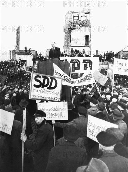 Hunger demonstration in post-war Germany