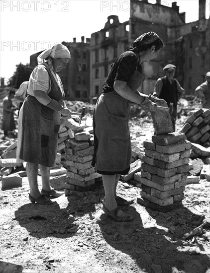 Post-war era - Trümmerfrauen ("rubble women")