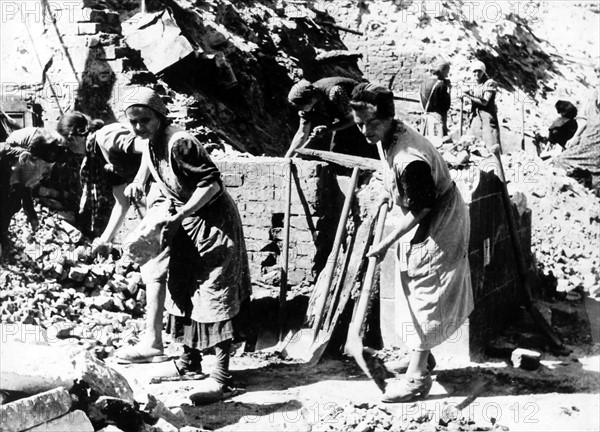 Post-war era - Trümmerfrauen ("rubble women")