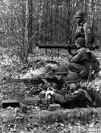 Manoeuvre of allied troops in Grunewald in Berlin