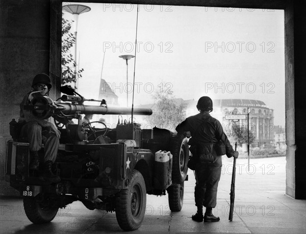 Fighting exercise of US army in Berlin