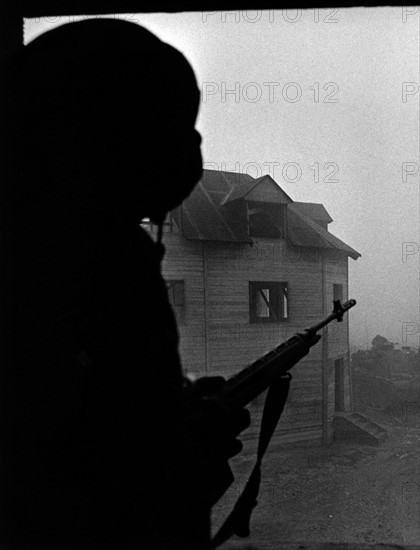 Manoeuvre of US army in ghost village Parks Range in Berlin