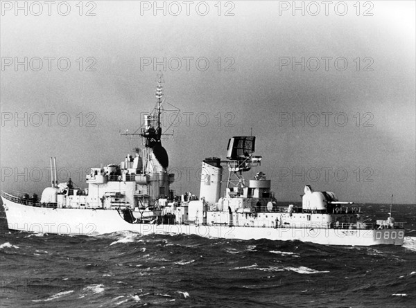 Dutch destroyer during NATO exercise in North Sea