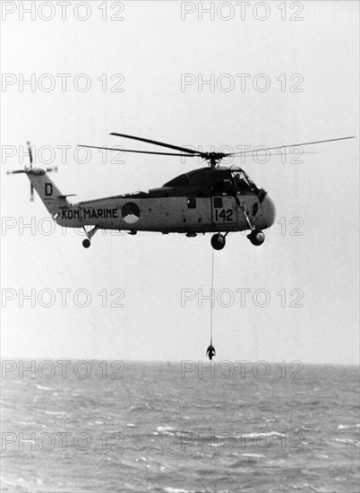 Dutch NATO helicopter above North Sea