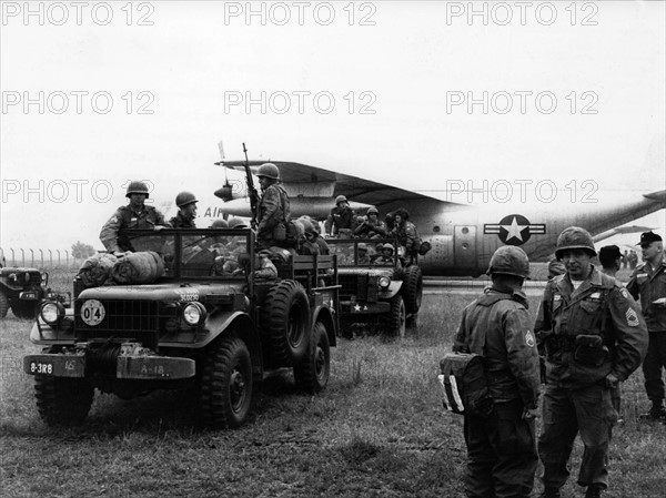 US soldiers at airport in Wiesbaden-Erbenheim