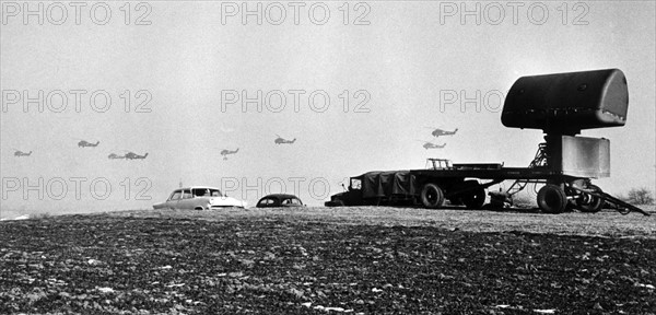 Mobile radar installation during US manoeuvre "Free Play" on the military training area Grafenwöhr