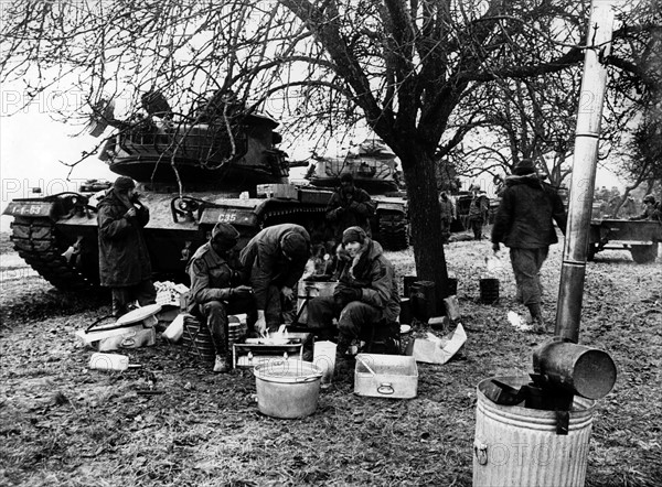 Morning break during NATO manoeuvre REFORGER IV in Germany