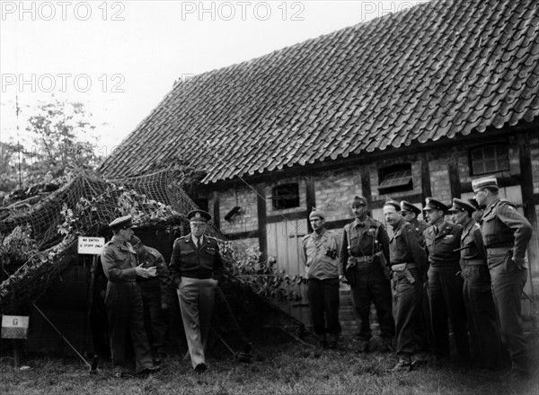 US general Eisenhower at fall maneuvers of allied in Germany