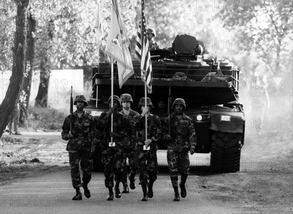 The last tanks of the US Army leaving Berlin