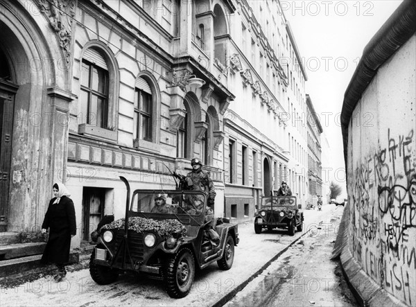 U.S. military patrol at the Berlin Wall