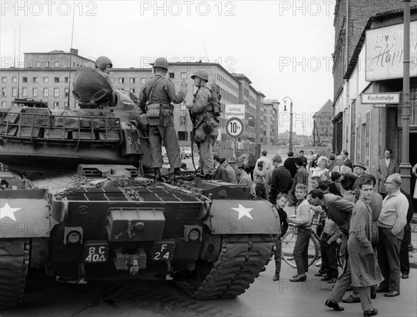 US tank at sector border in West Belrin 1961