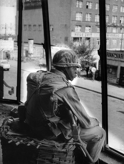 US guard at Berlin sector border