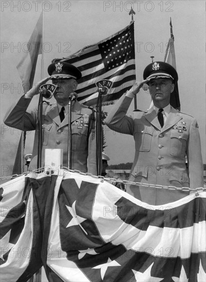 US generals at cermony for command change in Germany