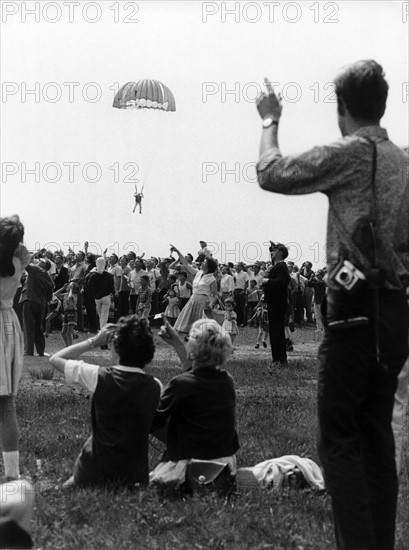 Parachutist during open day in Ramstein