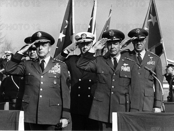 Generals during military parade of the US Army in Stuttgart