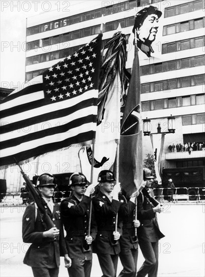 Protests during military parade on the 'Armed Forces Day' in Berlin