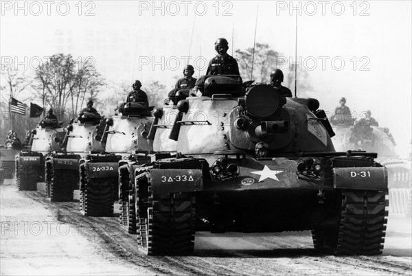 Anniversary parade of the 3rd US armored division in Hanau