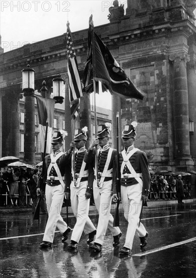 Traditional  uniforms at the military parade on the 'Armed Forces Day' in Berlin