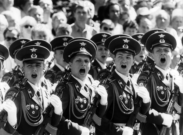 Military parade on farewell of Russian army from Berlin