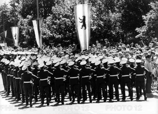 Military parade on farewell of Russian army from Berlin