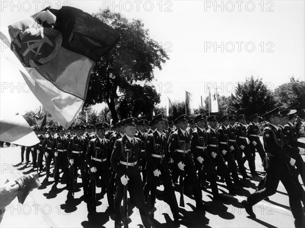 Military parade on farewell of Russian army from Berlin