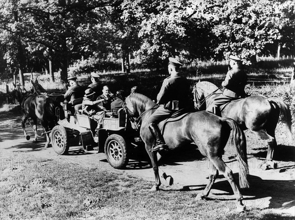 Herman Göring on a trip through the Schorfheide