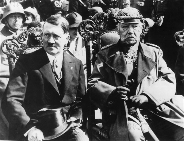 State ceremony in Potsdam Garnisonkirche: Hitler and Hindenburg